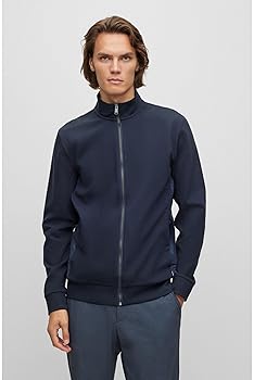 BOSS Hugo Shepherd Zip Up Navy Track Top, Darkblue, Large
